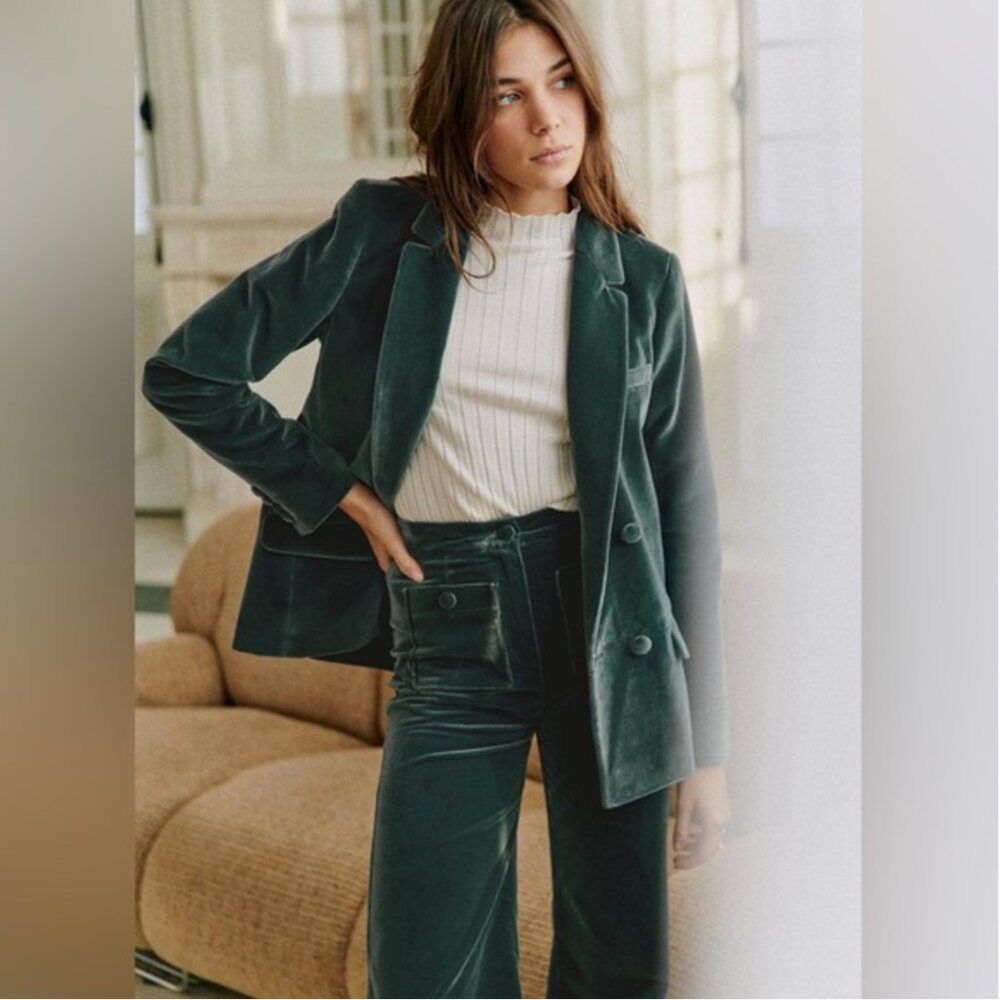 Sezane Christie Jacket - Slate Blue - size 2 - brand new